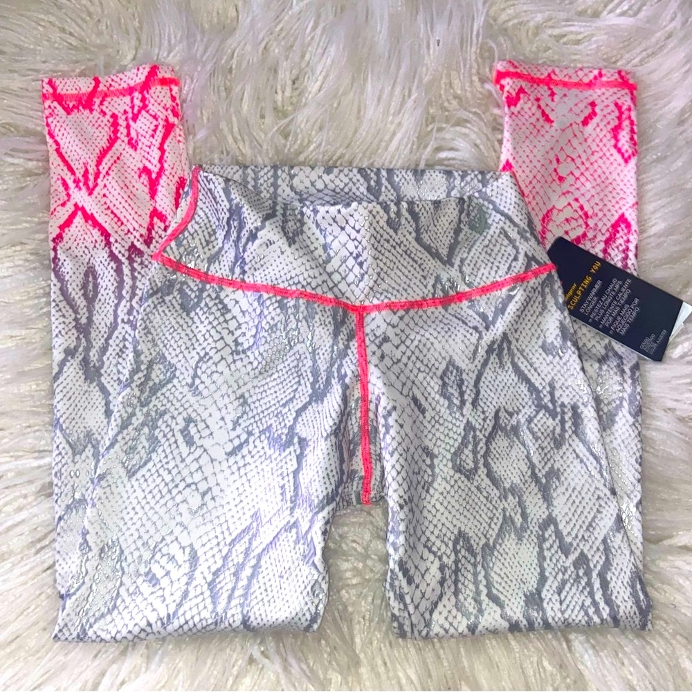 Colombian Stylish Pink and Gray Snake Print Leggings